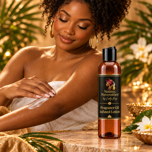 Lotion lifestyle image with matching label